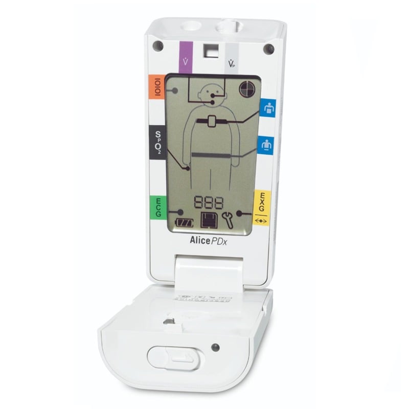 Sistema de diagnóstico Alice PDX com cabos conectados