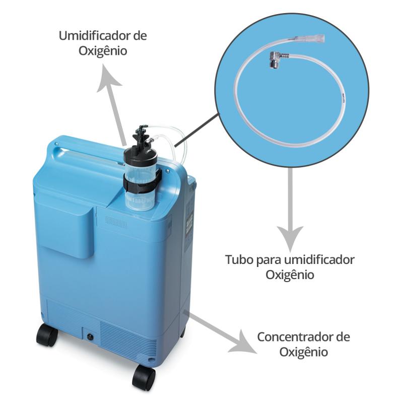 Tubo para umidificador de Oxigênio com conector